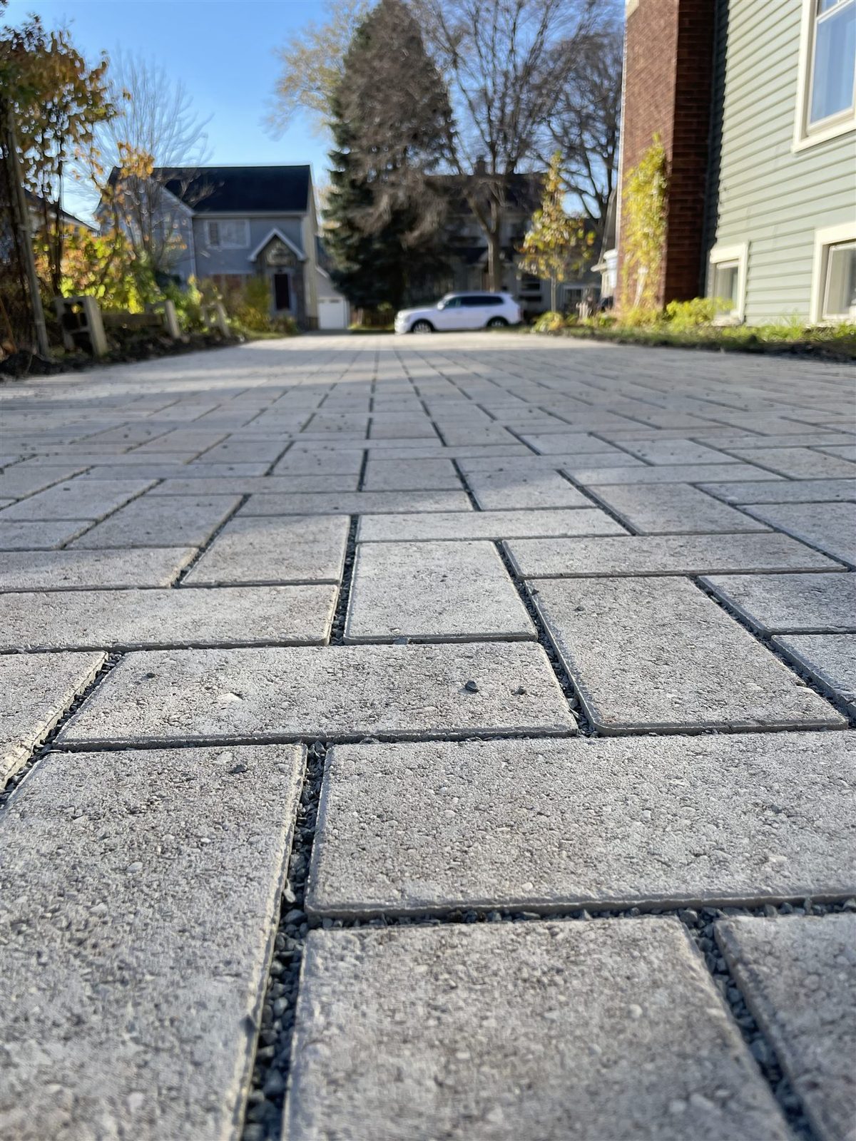 Permeable paver driveway