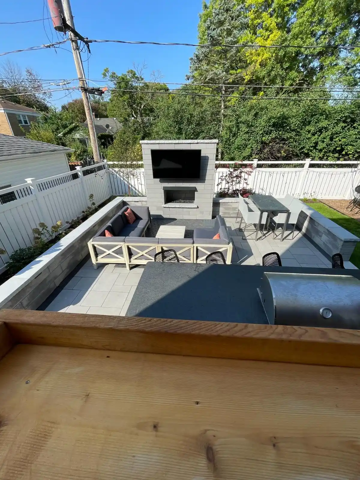 Kensington Ave Project: Outdoor Kitchen, Fireplace, Paver Patio (photo 6 of 10)