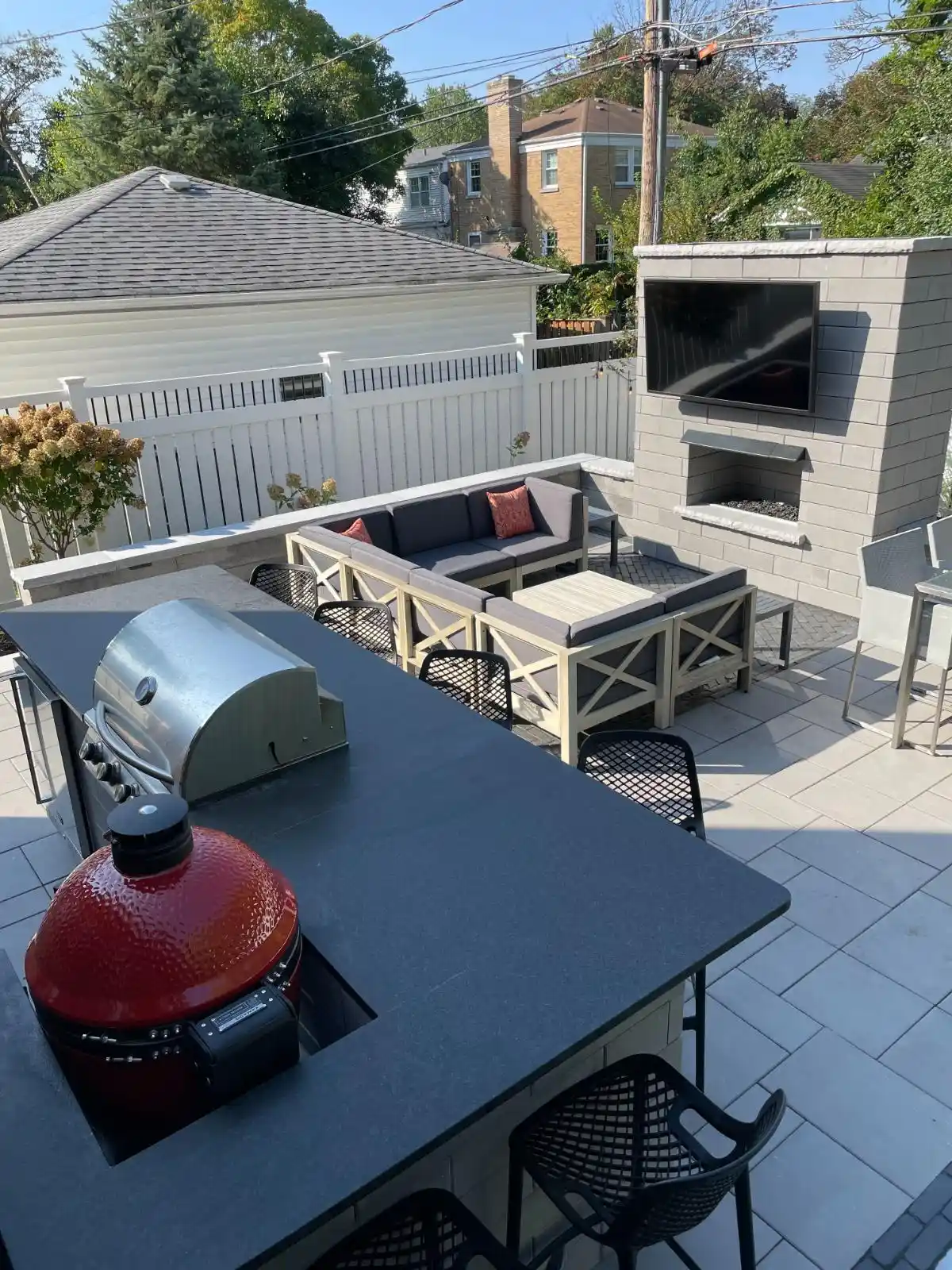 Kensington Ave Project: Outdoor Kitchen, Fireplace, Paver Patio (photo 8 of 10)