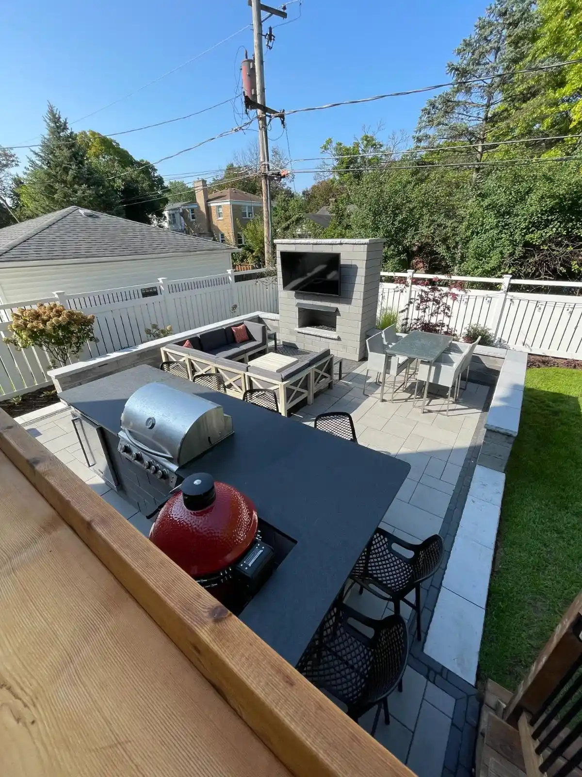 Kensington Ave Project: Outdoor Kitchen, Fireplace, Paver Patio (photo 9 of 10)